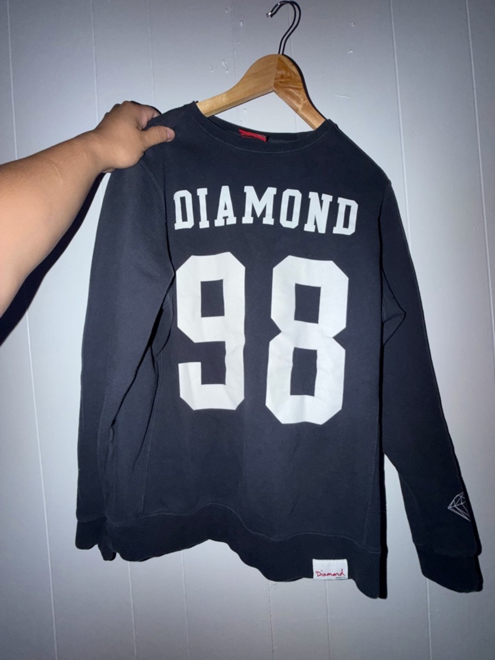 Diamond Supply Co. Black '98 Crewneck Sweatshirt with White Graphics